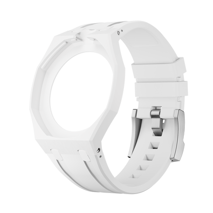 Arctic White silicon watch strap wrist adapter white colorway side view