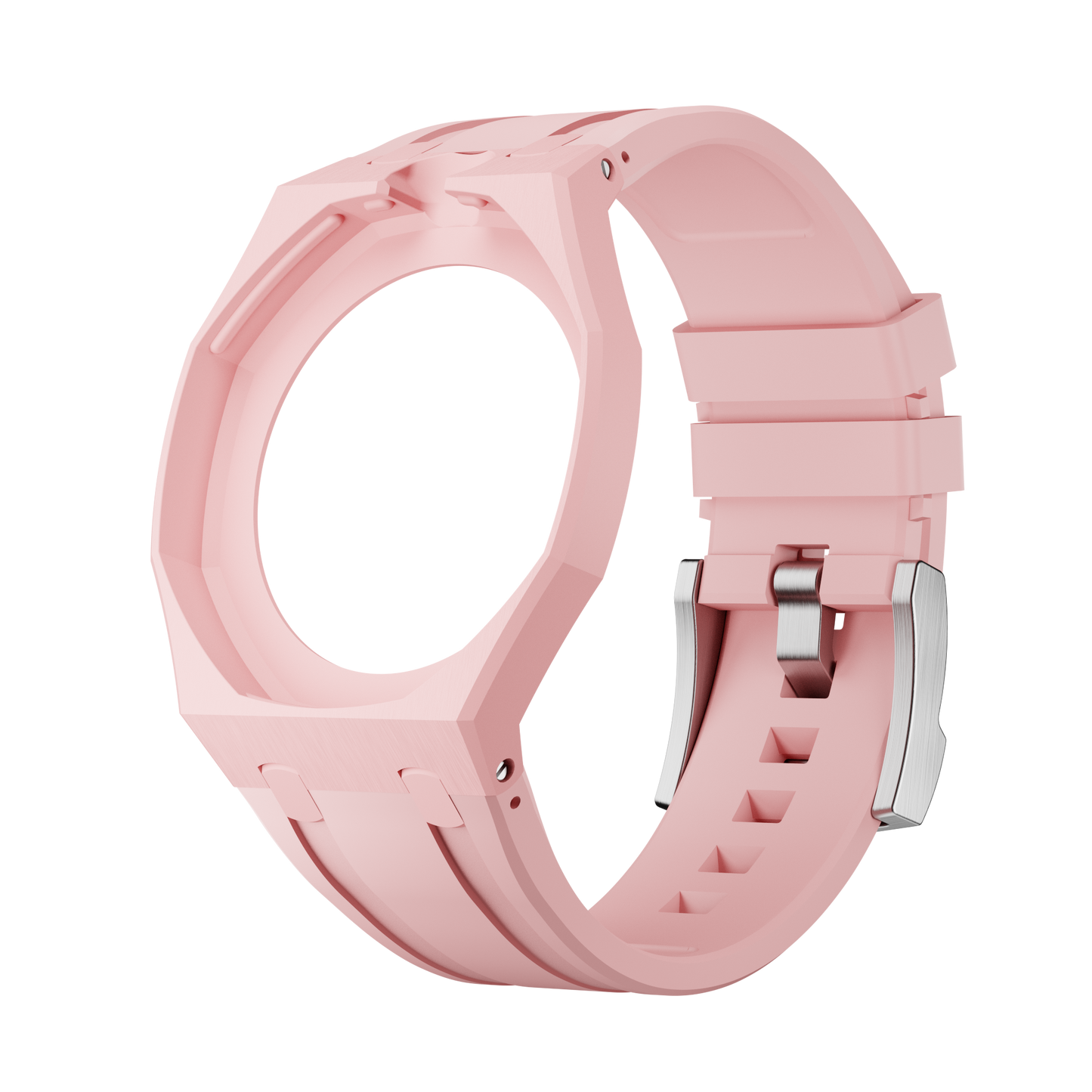 Rosa Roja silicon watch strap wrist adapter pink colorway front view