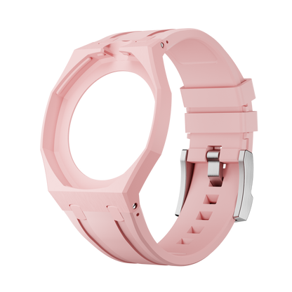 Rosa Roja silicon watch strap wrist adapter pink colorway front view