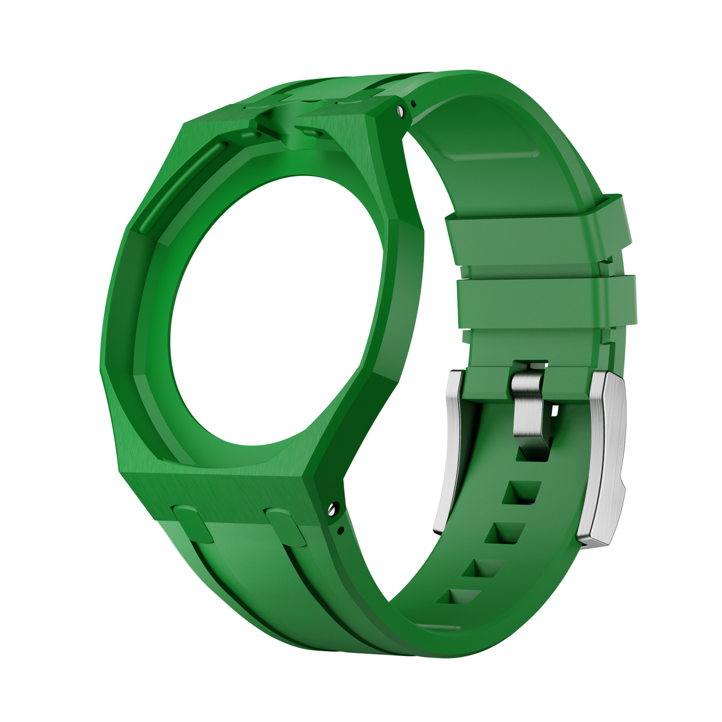 Verde silicon watch strap wrist adapter green colorway side view