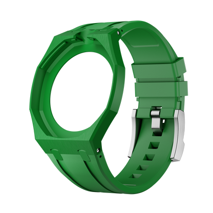 Verde silicon watch strap wrist adapter green colorway side view