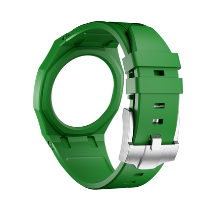 Verde silicon watch strap wrist adapter green colorway detail view