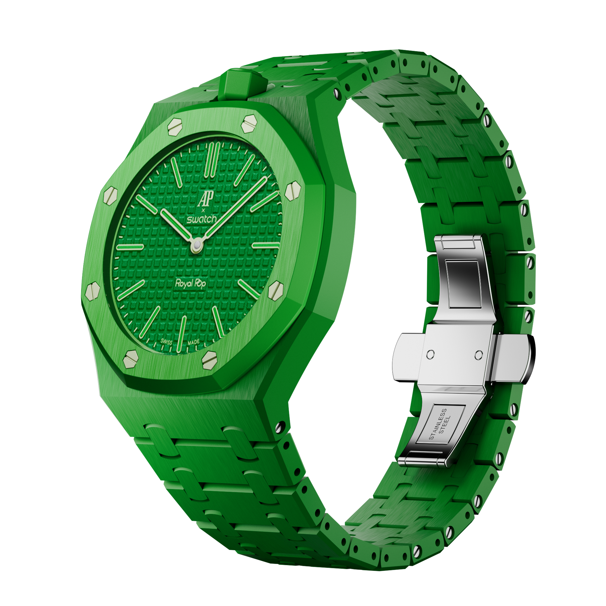 Verde Bio-Ceramic wrist adapter AP × Swatch Royal Pop — green — 296 pieces limited edition