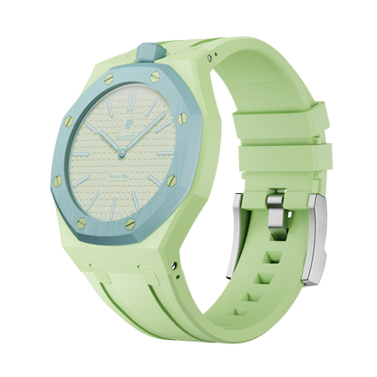 Vert Citron silicon watch strap wrist adapter lime green colorway front view