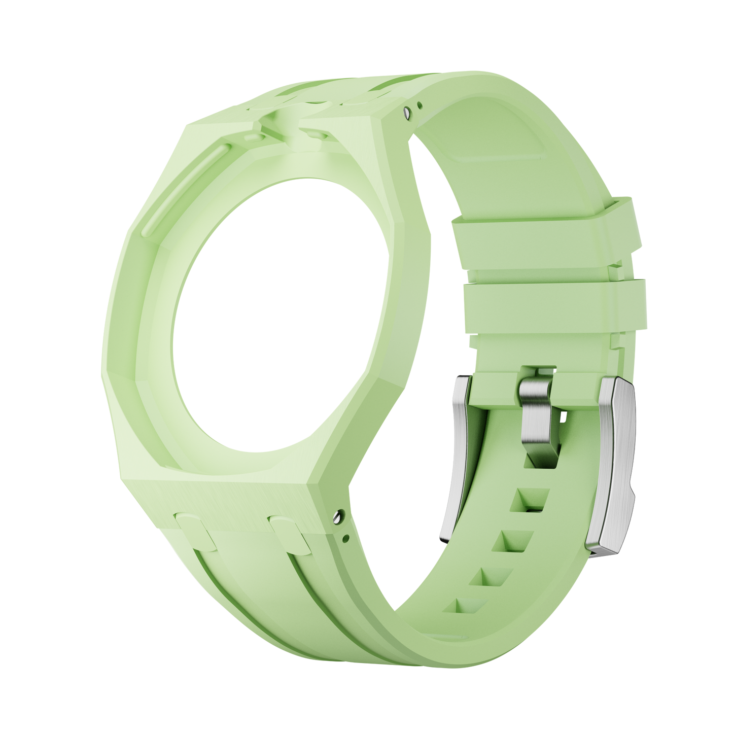 Vert Citron silicon watch strap wrist adapter lime green colorway side view