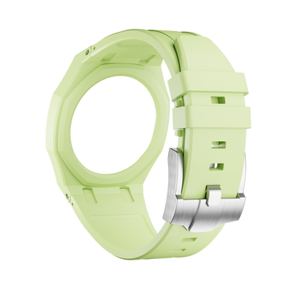 Vert Citron silicon watch strap wrist adapter light green colorway detail view