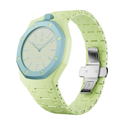 Vert Citron Bio-Ceramic wrist adapter AP × Swatch Royal Pop — lime light blue — 296 pieces