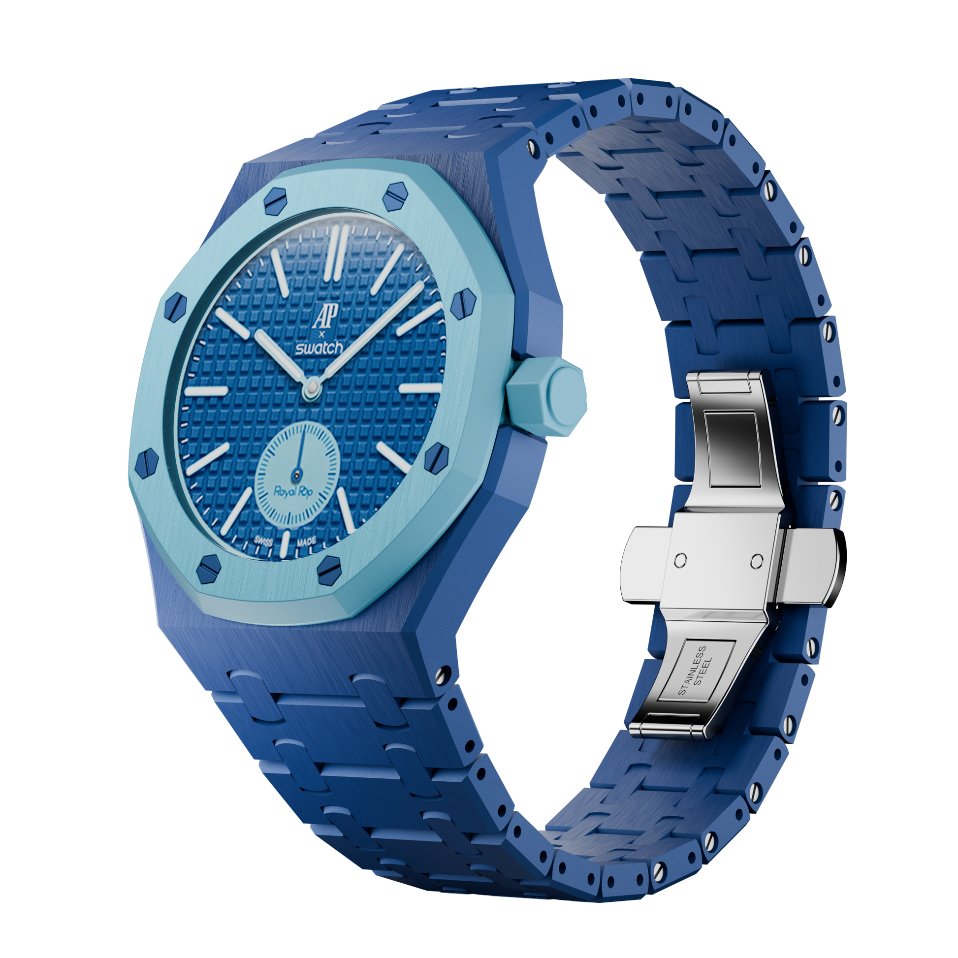 LAN BA Bio-Ceramic wrist adapter AP × Swatch Royal Pop — light blue — 296 pieces limited