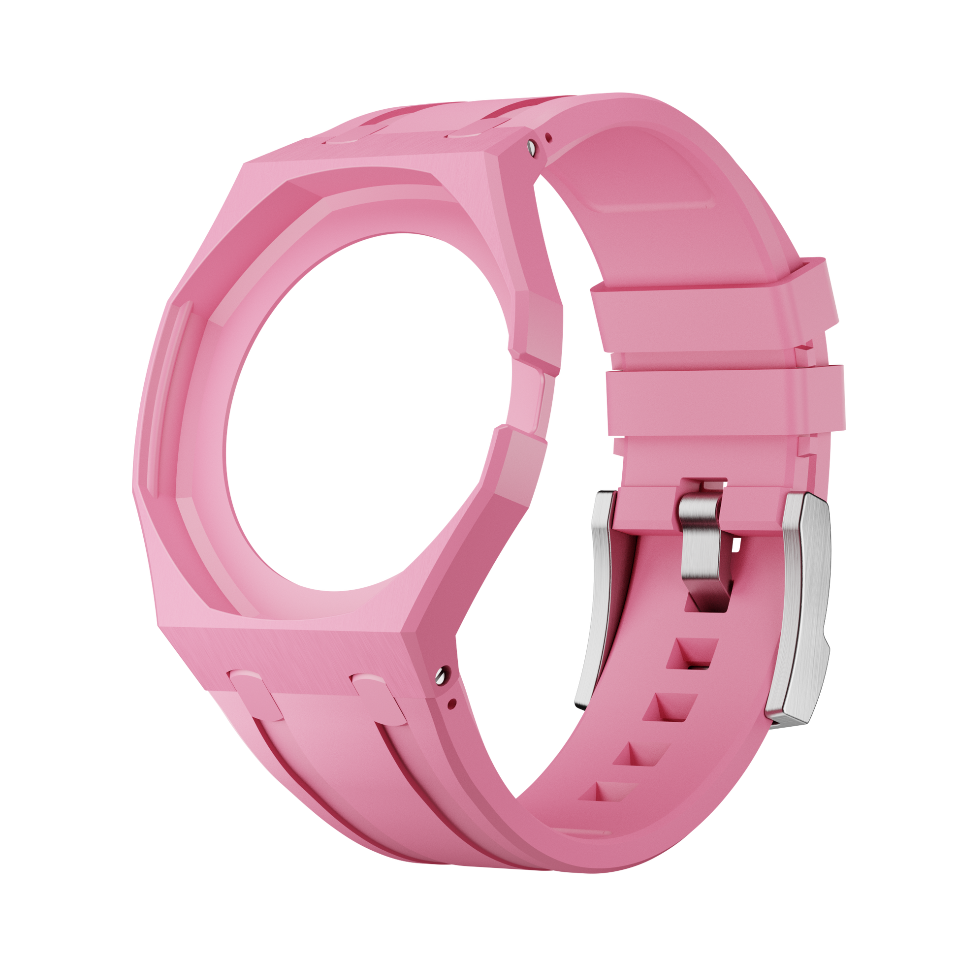 OTG Roz silicon watch strap wrist adapter pink yellow colorway side view