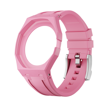 OTG Roz silicon watch strap wrist adapter pink yellow colorway side view