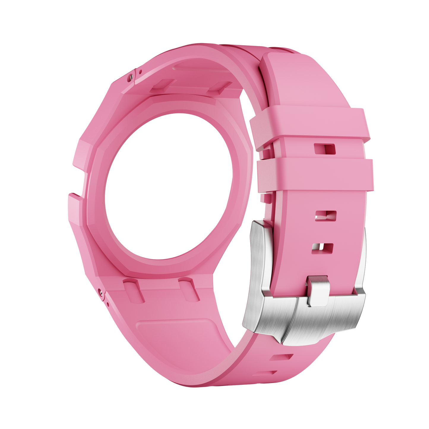 OTG Roz silicon watch strap wrist adapter pink yellow colorway detail view