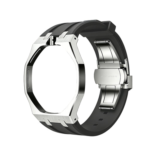 Royal Wristband Metal + Silicone Wrist Adapter — Silver Frame · Suitable for Royal Pop models